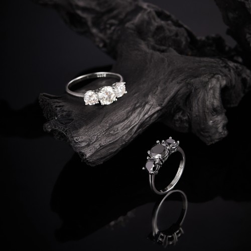 S925 Silver Moissanite Crown Ring 2CT D VVS1 Certified with Certificate Sweet Light Luxury High Design Style Proposal Wedding