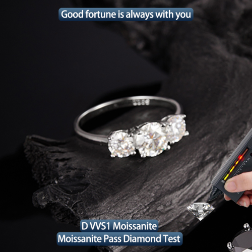 S925 Silver Moissanite Crown Ring 2CT D VVS1 Certified with Certificate Sweet Light Luxury High Design Style Proposal Wedding