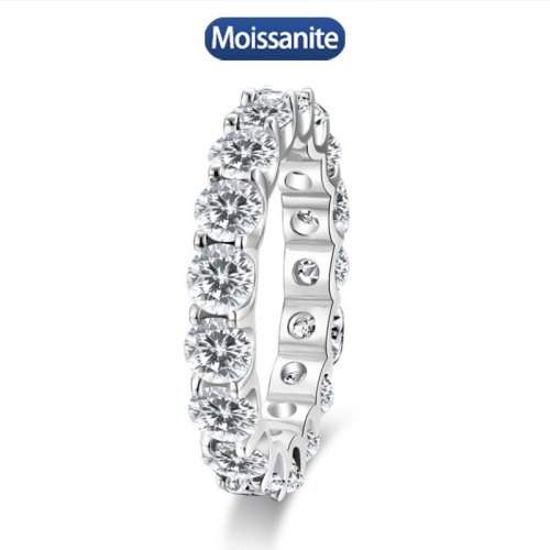 S925 silver moissanite hip-hop Cuban ring 2.2CT D VVS1 certified GRA certificate electroplated 18k high-end hip-hop style jewelry personalized ring party carnival 