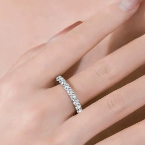 S925 silver moissanite hip-hop Cuban ring 2.2CT D VVS1 certified GRA certificate electroplated 18k high-end hip-hop style jewelry personalized ring party carnival
