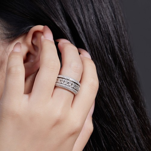 S925 Silver Moissanite Rotating Ring 2CT D VVS1 Certified GRA Certificate Hip Hop West Coast Men Style Jewelry Personalized Ring Carnival