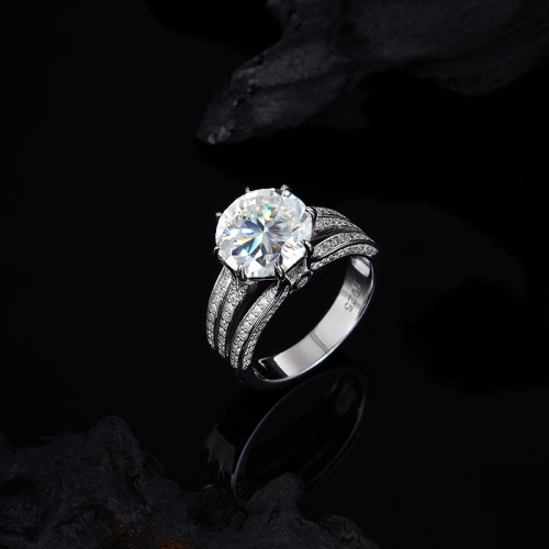 925 silver moissanite 5CT New Moon Eye Ring Luxury Premium Precision EditionWomen Ring Customized Color Personalized New Style