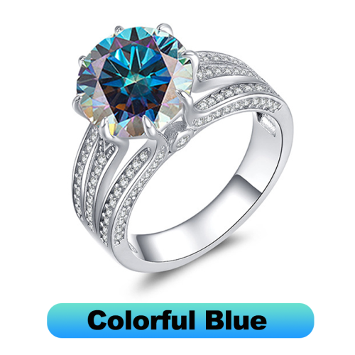 925 silver moissanite 5CT New Moon Eye Ring Luxury Premium Precision EditionWomen Ring Customized Color Personalized New Style
