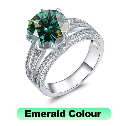 925 silver moissanite 5CT New Moon Eye Ring Luxury Premium Precision EditionWomen Ring Customized Color Personalized New Style