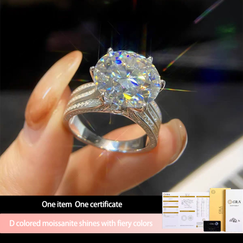 925 silver moissanite 5CT New Moon Eye Ring Luxury Premium Precision EditionWomen Ring Customized Color Personalized New Style 