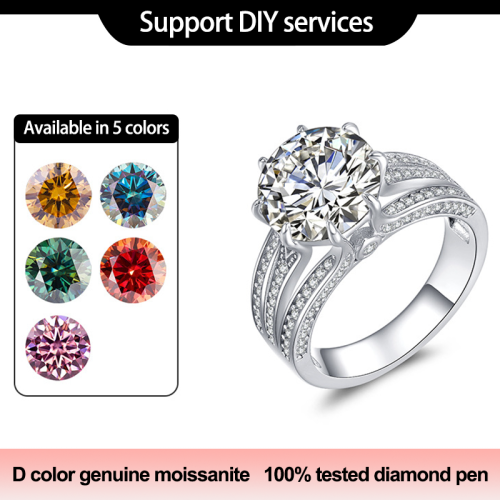 925 silver moissanite 5CT New Moon Eye Ring Luxury Premium Precision EditionWomen Ring Customized Color Personalized New Style