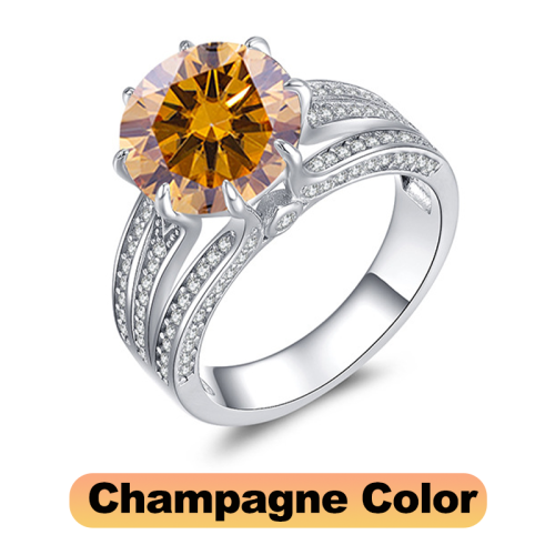 925 silver moissanite 5CT New Moon Eye Ring Luxury Premium Precision EditionWomen Ring Customized Color Personalized New Style