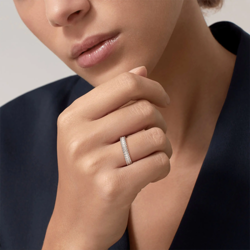S925 silver all moissanite 2.5mm ring GRA certified electroplated 18kD color VVS1 diamond wedding ring women's exquisite jewelry