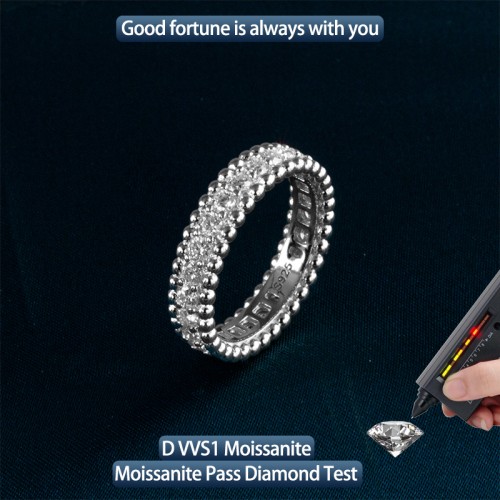 S925 silver all moissanite 2.5mm ring GRA certified electroplated 18kD color VVS1 diamond wedding ring women's exquisite jewelry