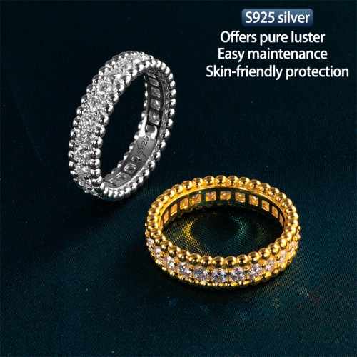 S925 silver all moissanite 2.5mm ring GRA certified electroplated 18kD color VVS1 diamond wedding ring women's exquisite jewelry