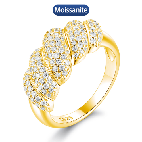 S925 silver all moissanite 1.2mm ring GRA certified electroplated 18kD color VVS1 diamond wedding ring women's exquisite jewelry