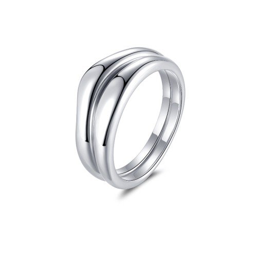 S925 silver combination solid ring popular in Europe and America simple atmospheric versatile and personalized rings 