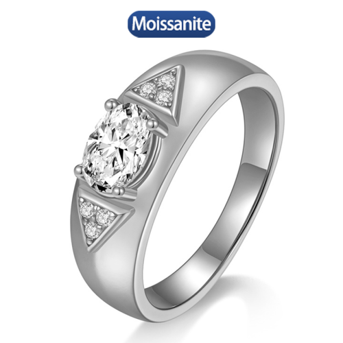 S925 Silver Moissanite Oval Ring 3CT D VVS1 Certified Hip Hop Style Jewelry Personalized rings Valentine's Day Gift 