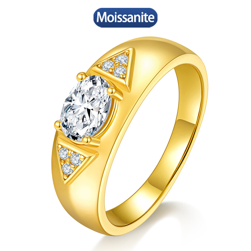 S925 Silver Moissanite Oval Ring 3CT D VVS1 Certified Hip Hop Style Jewelry Personalized rings Valentine's Day Gift