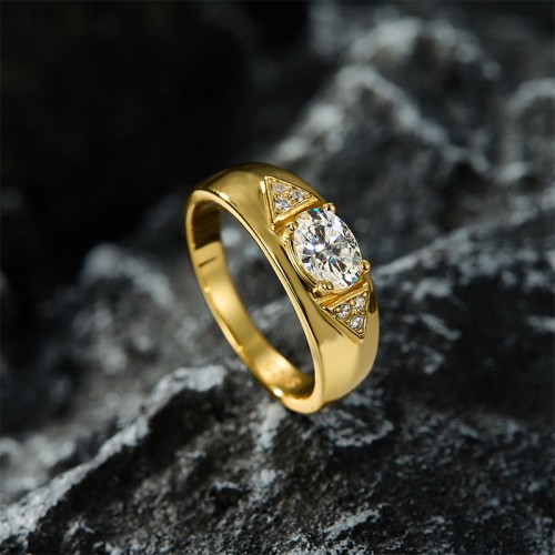 S925 Silver Moissanite Oval Ring 3CT D VVS1 Certified Hip Hop Style Jewelry Personalized rings Valentine's Day Gift