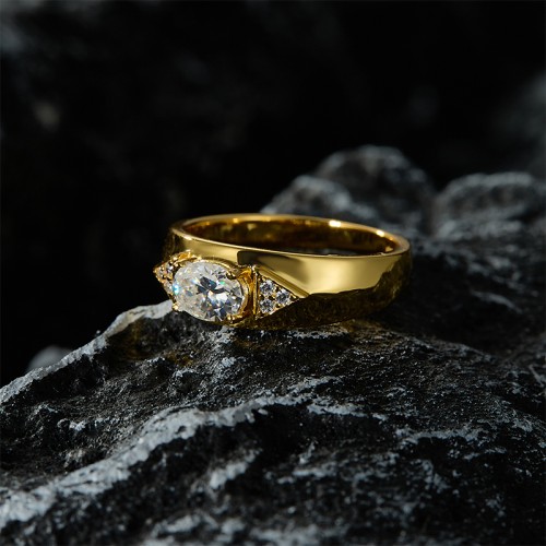 S925 Silver Moissanite Oval Ring 3CT D VVS1 Certified Hip Hop Style Jewelry Personalized rings Valentine's Day Gift
