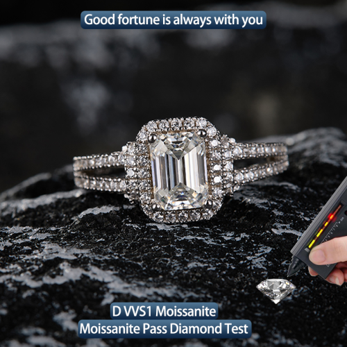 S925 Silver Moissanite Dream Ring 1.4CT Customizable moissanite Hip Hop Style Jewelry Personalized rings Valentine Day Gift