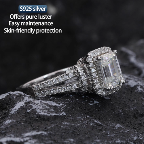 S925 Silver Moissanite Dream Ring 1.4CT Customizable moissanite Hip Hop Style Jewelry Personalized rings Valentine Day Gift