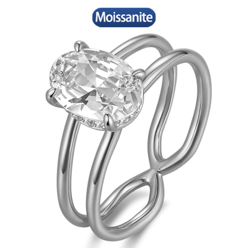 S925 Silver Moissanite Igeon Egg Ring 1.3CT D VVS1 Certified Hip Hop Style Jewelry Personalized rings Valentine's Day Gift 