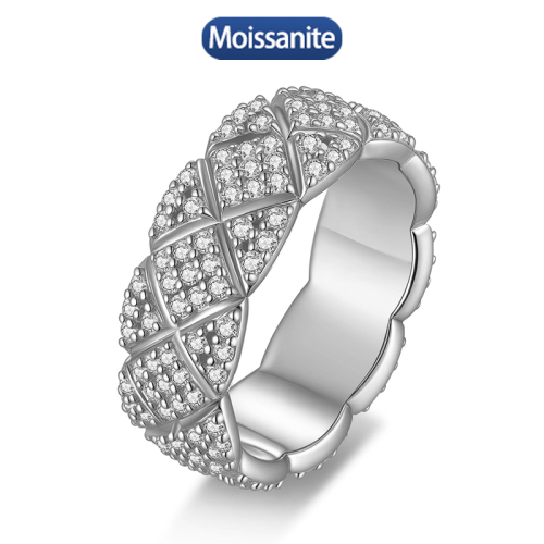 S925 silver all moissanite 1.2mm ring GRA certified electroplated 18kD color VVS1 diamond wedding ring women's exquisite jewelry