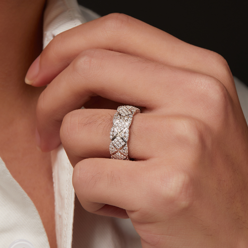 S925 silver all moissanite 1.2mm ring GRA certified electroplated 18kD color VVS1 diamond wedding ring women's exquisite jewelry