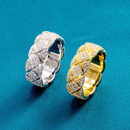 S925 silver all moissanite 1.2mm ring GRA certified electroplated 18kD color VVS1 diamond wedding ring women's exquisite jewelry
