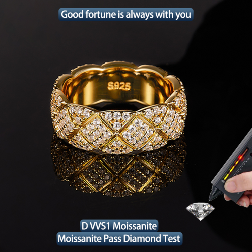 S925 silver all moissanite 1.2mm ring GRA certified electroplated 18kD color VVS1 diamond wedding ring women's exquisite jewelry