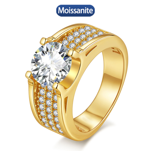 S925 silver moissanite hip-hop Cuban ring 3CT D VVS1 certified GRA certificate electroplated 18k high-end hiphop style jewelry personalized ring party carnival
