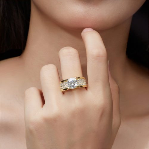 S925 silver moissanite hip-hop Cuban ring 3CT D VVS1 certified GRA certificate electroplated 18k high-end hiphop style jewelry personalized ring party carnival