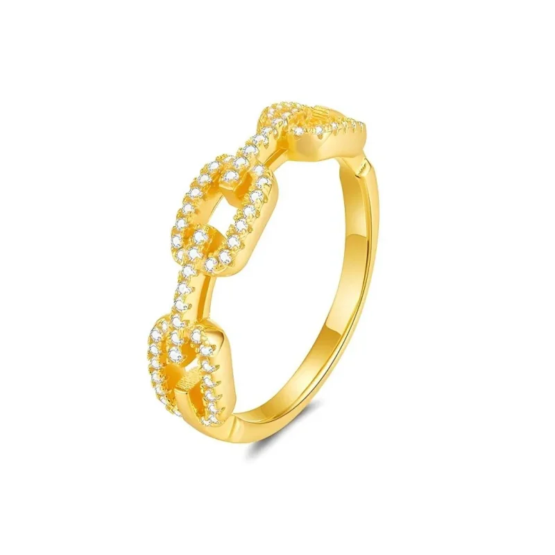 Sterling 925 Silver Trendy Electroplated Moissanite Ring