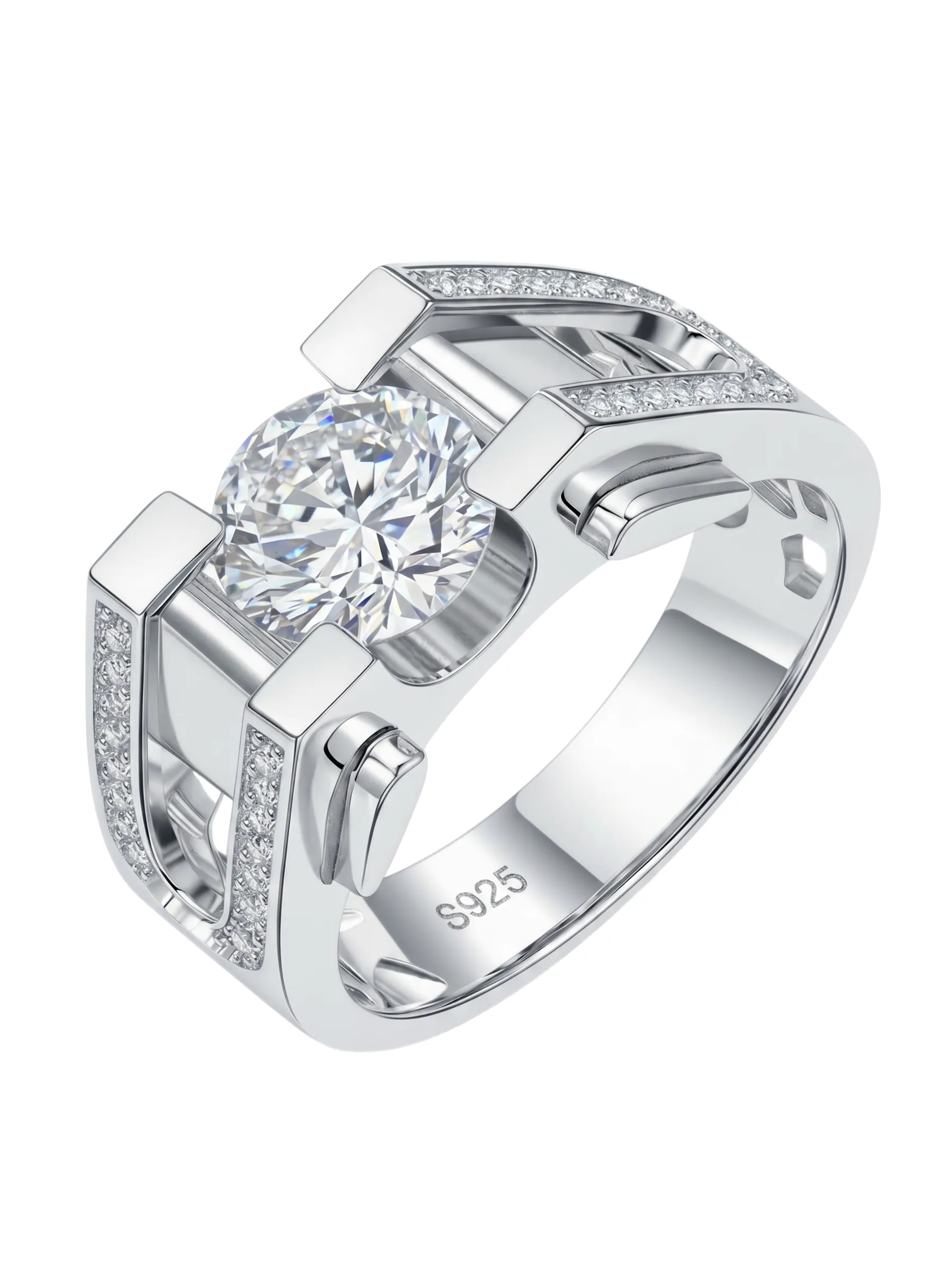 2ct Sterling 925 Silver Prong Setting Personalized Ring