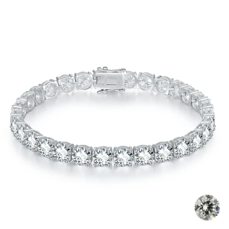 Sterling 925 Trendy solid colors Moissanite Tennis Bracelet