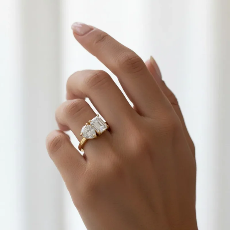 moissanite pear engagement rings