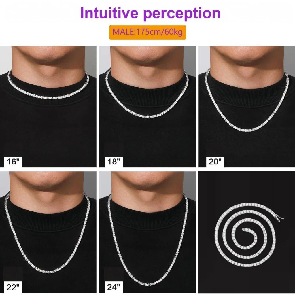 925 silver iced out cuban link Tennis chain