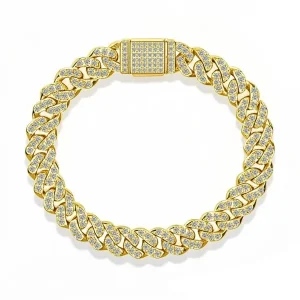 Hip-hop style ice diamond shining moissanite Cuban link bracelet