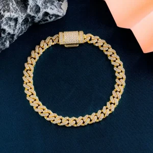 Hip-hop style ice diamond shining moissanite Cuban link bracelet - The second picture