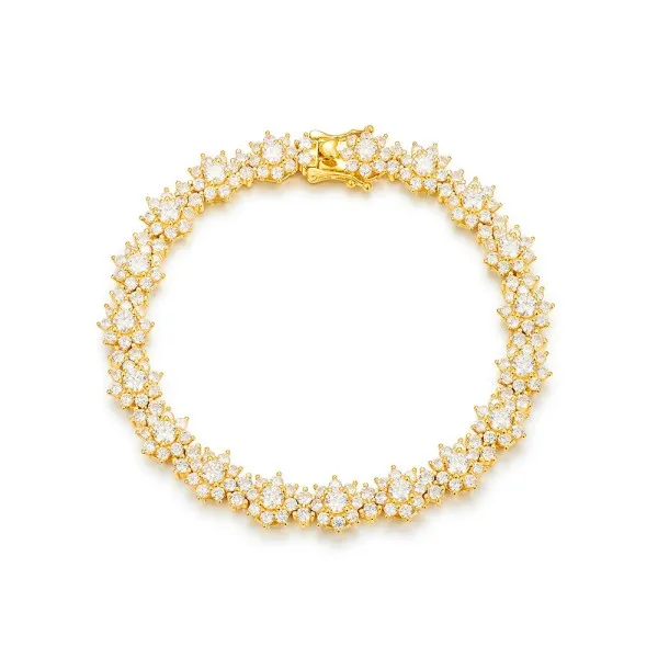 Gold-colored Sunflower Ice Crystal Bracelet