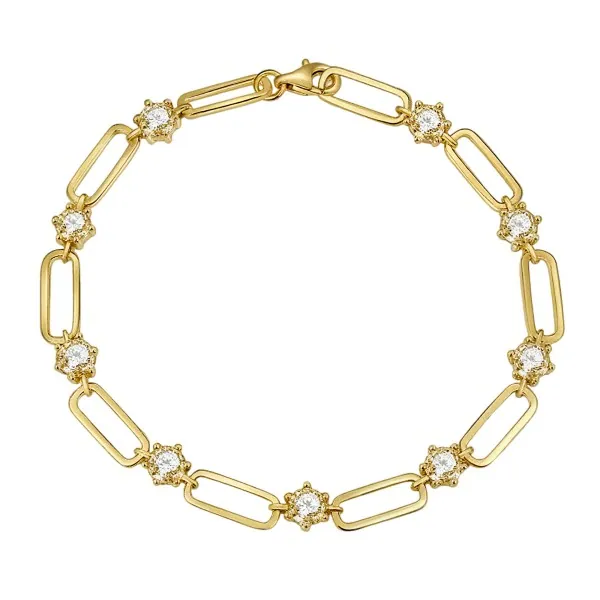 0.5CT Ice Crystal Moissanite Paperclip Bracelet