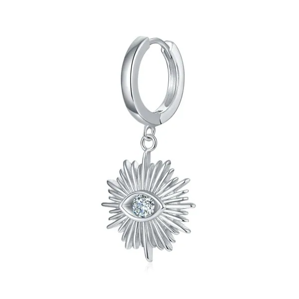 18K Moissanite Evil Eye Drop Earrings