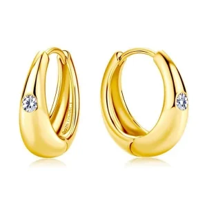 Moissanite Light Luxury Thick Round Earrings
