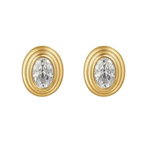 VVS1 Moissanite Oval Solitaire Stud Earrings