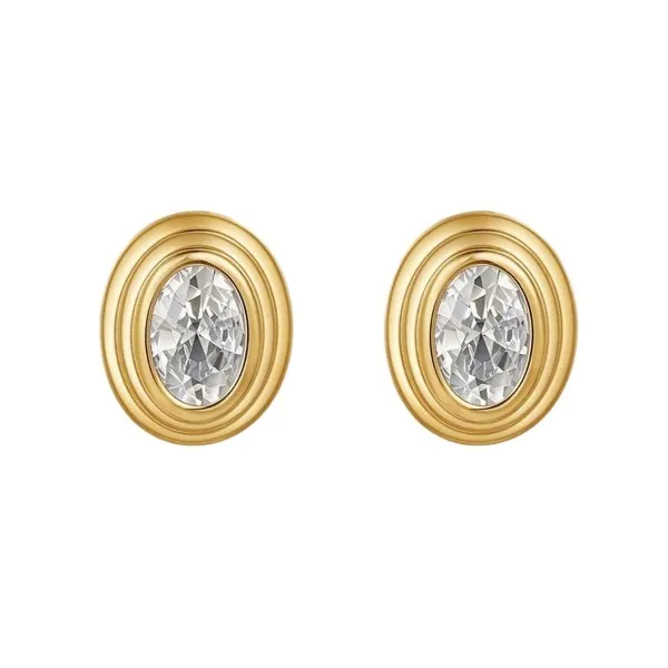 VVS1 Moissanite Oval Solitaire Stud Earrings