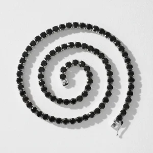 Pure Silver Black Moissanite Tennis Chain