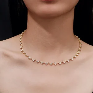 3mm Moissanite Multi Trio Cluster Tennis Chains - The second picture