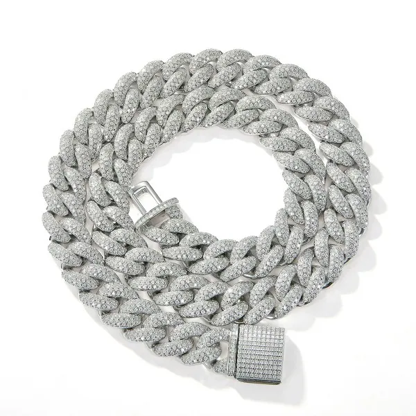 12MM VVS1 Moissanite Super Shiny Cuban Chain Necklace