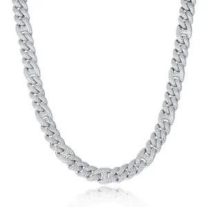 12MM Moissanite Figure-of-eight buckle Cuban Chain Necklace