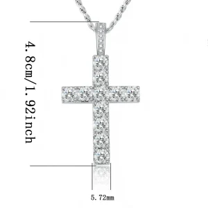 14K White Gold Basic Style Cross Pendant