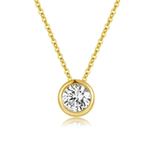 Sterling Silver Single Moissanite Diamond Pendant