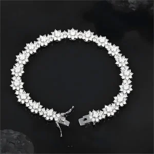 High-level Full  Moissanite Version Sunflower Ice Crystal Bracelet - The second picture