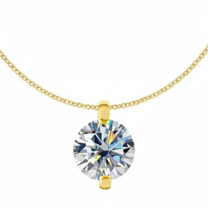 silver Single Diamond Pendant